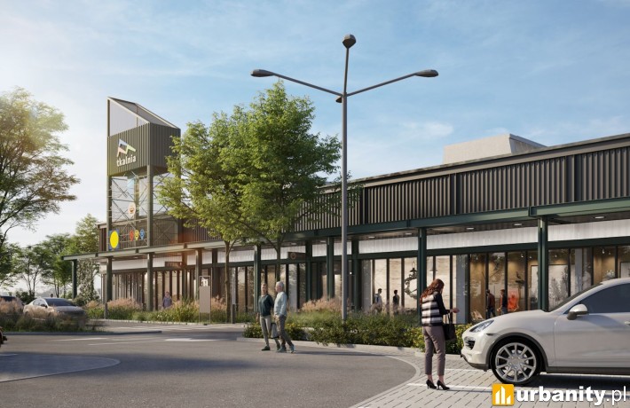 Rozbudowa centrum handlowego Tkalnia, wizualizacja, wiz. materiały inwestora