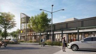 Rozbudowa centrum handlowego Tkalnia, wizualizacja, wiz. materiały inwestora