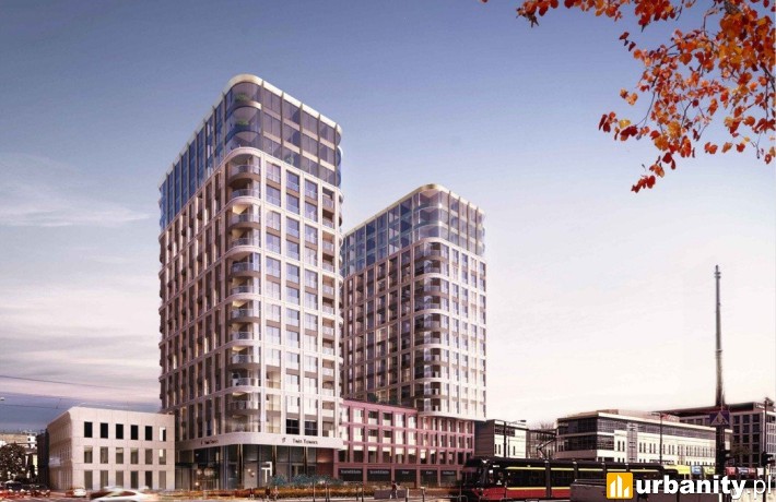 Projekt inwestycji Twin Towers w Łodzi, wiz. materiały inwestora