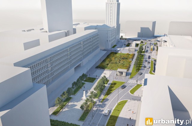 Projekt przebudowy Placu Powstańców Warszawy, wiz. LAP Studio