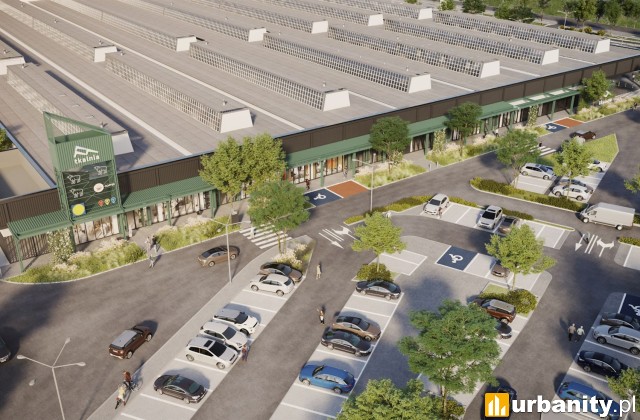 Rozbudowa centrum handlowego Tkalnia, wizualizacja, wiz. materiały inwestora