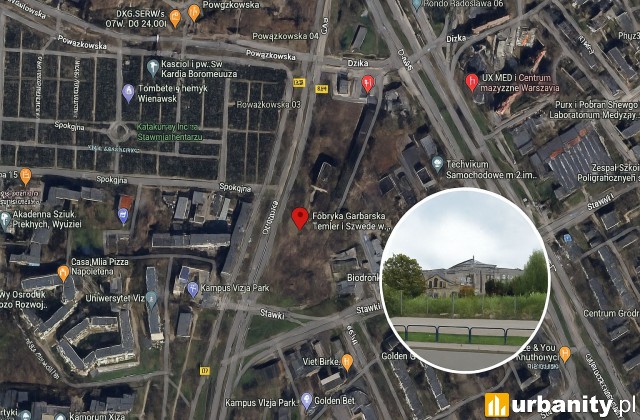 Działka przy Okopowej 78 na Woli idzie pod młotek, fot. google maps