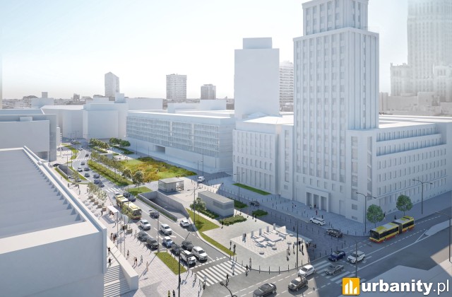Projekt przebudowy Placu Powstańców Warszawy, wiz. LAP Studio