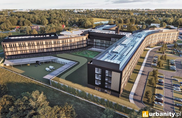Projekt nowego szpitala w Gliwicach, wiz. Industria Project