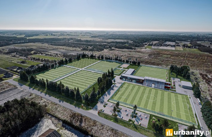 projekt inwestycji Widzew Training Center pod Łodzią, wiz. materiały inwestora