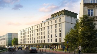 Projekt inwestycji hotelowej przy Grunwaldzkiej w dzielnicy Wrzeszcz, wiz. materiały inwestora