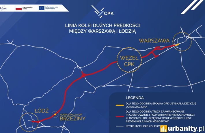 Decyzja lokalizacyjna dla odcinka Kolei Dużych Prędkości, wiz. CPK