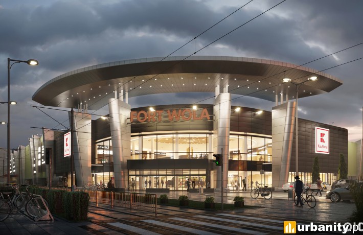 Przebudowane centrum handlowego Fort Wola, wizualizacja, wiz. materiały prasowe