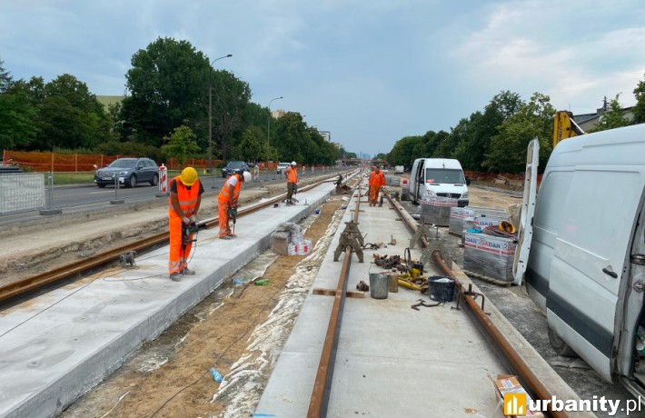 Tak obecnie wygląda budowa torów do Wilanowa, fot. Tramwaje Warszawskie