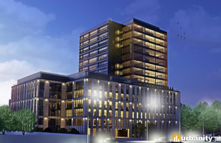 Biurowiec u zbiegu Młynarskiej i Wolskiej