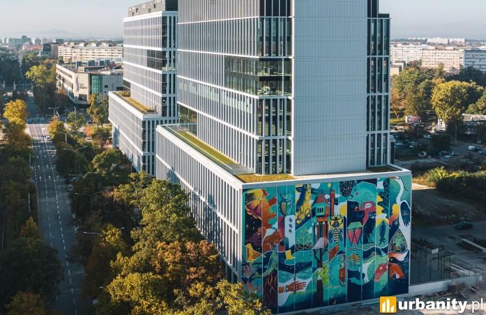 Mural na biurowcu inwestycji Centrum Południe we Wrocławiu, fot. Skanska