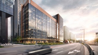 Projekt biurowca LightOn w Warszawie, wiz. mat. inwestora