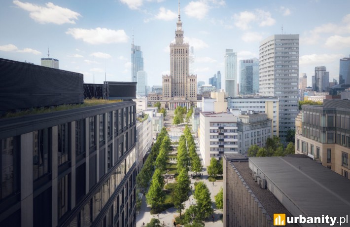 Projekt przebudowy tego kwartału w centrum Warszawy, wiz. materiały inwestora