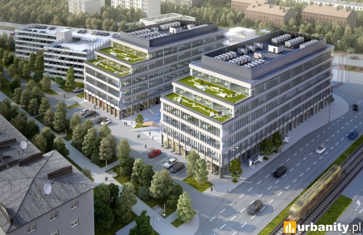 Projekt kompleksu biurowego Imagine w Łodzi
