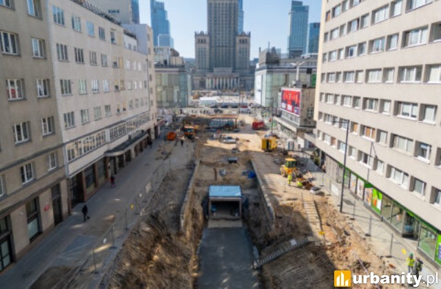 Tak obecnie wyglądają prace na ulicy Złotej w centrum Warszawy, fot. zlotazgoda.waw.pl