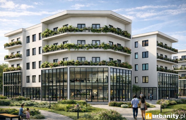 Projekt inwestycji Muchoborska 8 we Wrocławiu, wiz. materiały dewelopera