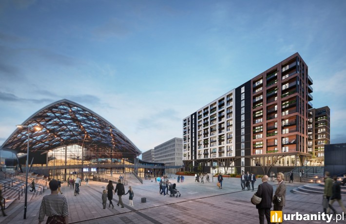 Projekt inwestycji Flow w Łodzi, wiz. materiały dewelopera