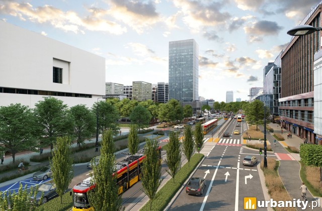 Marszałkowska po przebudowie, wiz. materiały inwestora