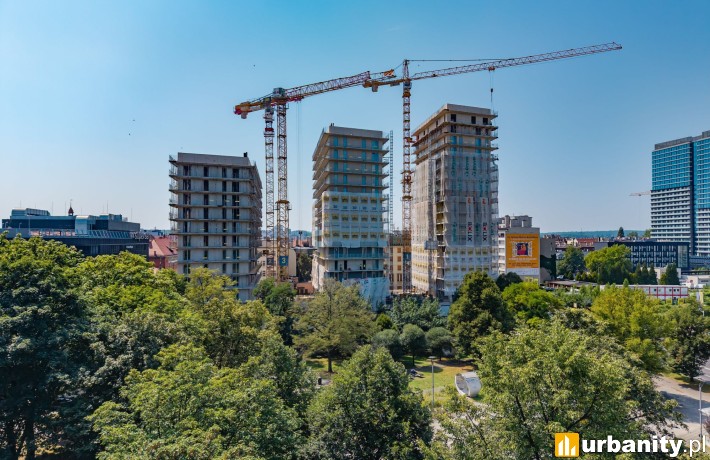 Tak obecnie wygląda budowa inwestycji Mikato w Katowicach, fot. Archicom