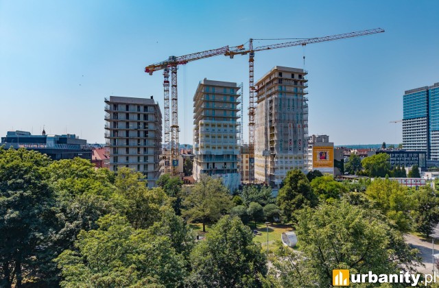 Tak obecnie wygląda budowa inwestycji Mikato w Katowicach, fot. Archicom