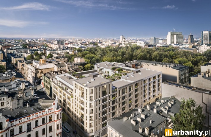 Apartamentowiec z naturalnego piaskowca domknie pierzeję przy skrzyżowaniu w Nowym Centrum Łodzi