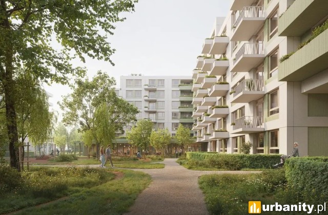 Projekt inwestycji Przasnyska 6 na Żoliborzu, wiz. materiały dewelopera