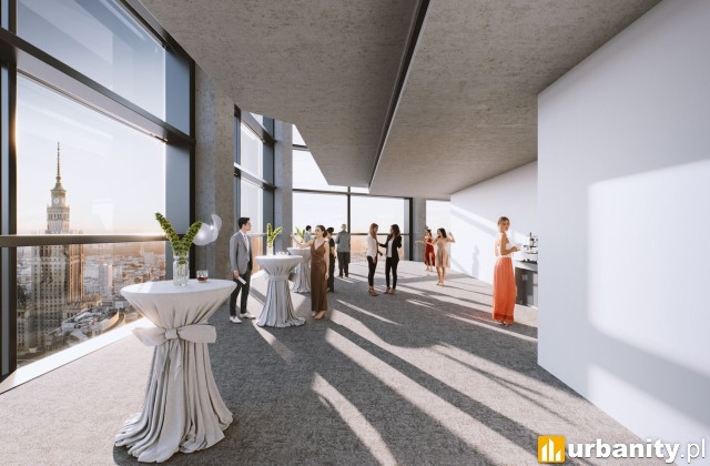 Nowa przestrzeń eventowa na 46. piętrze Varso Tower, wizualizacja Varso 46, wiz. materiały prasowe