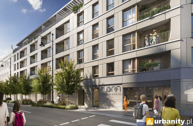 Projekt inwestycji Flora Śródmieście w Łodzi, wiz. materiały inwestora