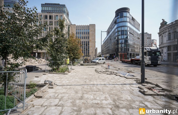 Prace w ramach przebudowy kwartału ulic Złota i Zgoda w centrum Warszawy, fot. ZDM Warszawa