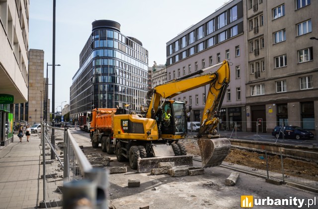 Prace w ramach przebudowy kwartału ulic Złota i Zgoda w centrum Warszawy, fot. ZDM Warszawa