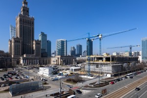 zdjęcie z budowy Muzeum Sztuki Nowoczesnej