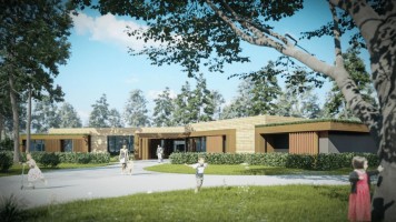zdjęcie z budowy Centrum Edukacji Ekologicznej