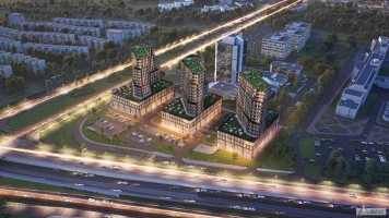 zdjęcie z budowy SkyTrust Solidarności