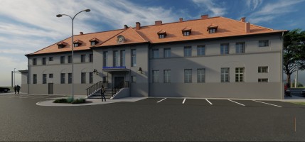 zdjęcie z przebudowy Dworzec kolejowy stacja Olesno Śląskie