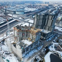 zdjęcie z budowy SkyTrust Solidarności