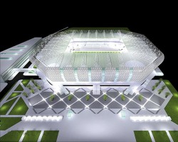 stadion w Zabrzu według projektu Andrzeja Wiszowatego i Macieja Wójtowicza