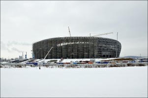 Stadion widziany od ulicy Uczniowskiej