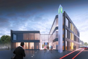 zdjęcie z budowy Centrum Administracyjno-Usługowe w Juszkowie