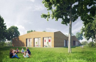 zdjęcie z budowy Centrum Edukacji Ekologicznej