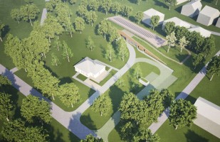 zdjęcie z budowy Centrum Edukacji Ekologicznej
