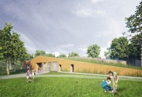 zdjęcie z budowy Centrum Edukacji Ekologicznej