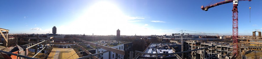 Roboty żelbetowe na kwartale B postępują zgodnie z harmonogramem i obecnie wykonywana jest konstrukcja 7 piętra, na k...