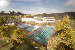 wizualizacje Obiekt sportowo-rekreacyjny z basenami wewnętrznymi
