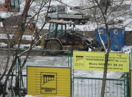 Zaplecze budowy po stronie żoliborskiej