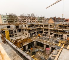 .Trwają końcowe prace przy wykonywaniu konstrukcji żelbetowej kondygnacji parteru