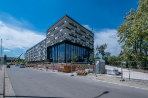 prace wykończeniowe wokół budynku