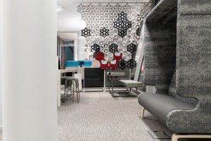 biuro Kinnarps - rozwiązania podłogowe od Forbo Flooring: panele LVT Allura