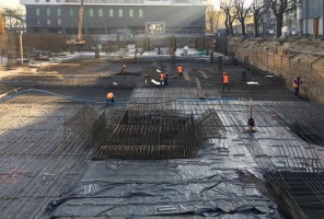 ZBROJENIE PRZEGŁĘBIEŃ PŁYTY FUNDAMENTOWEJ DRUGIEGO ETAPU