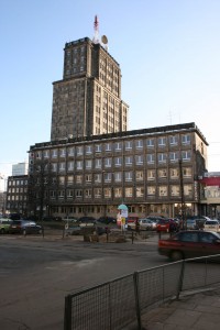 zdjęcie z przebudowy Wieżowca Centrali Tekstylnej