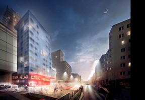 wizualizacje Apartamentowiec na miejscu kina Relax